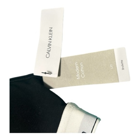 Calvin Klein Black and White Cross-Back Bralette - Picture 6 of 6